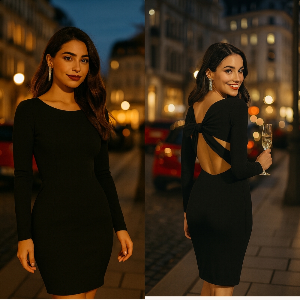Zimmermann Silk Black Bodycon Mini dress Back Bow Cut Out